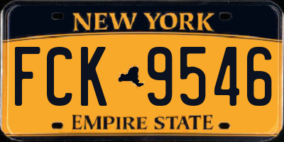 NY license plate FCK9546