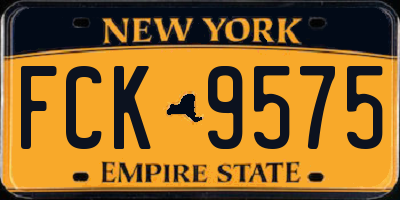NY license plate FCK9575