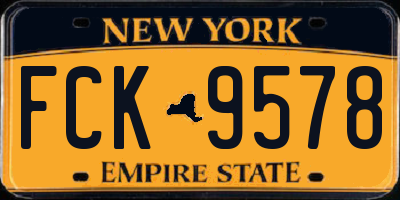 NY license plate FCK9578