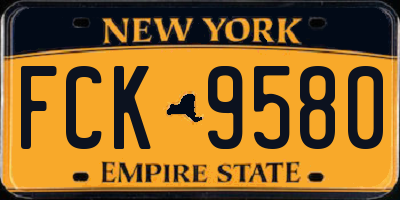 NY license plate FCK9580