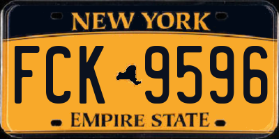 NY license plate FCK9596