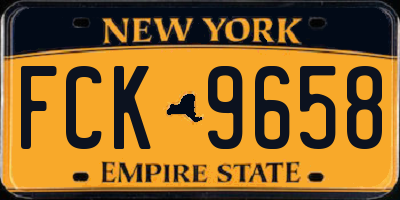 NY license plate FCK9658