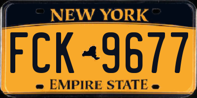 NY license plate FCK9677