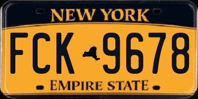 NY license plate FCK9678