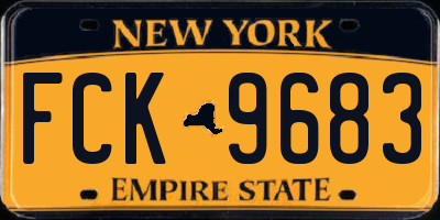 NY license plate FCK9683
