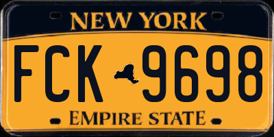NY license plate FCK9698