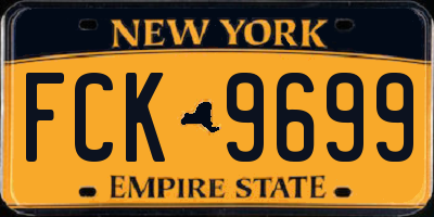 NY license plate FCK9699