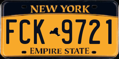 NY license plate FCK9721