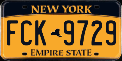 NY license plate FCK9729