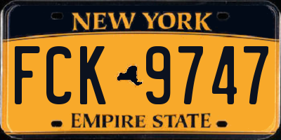 NY license plate FCK9747