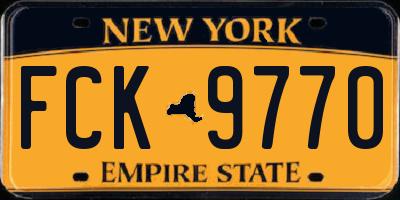 NY license plate FCK9770
