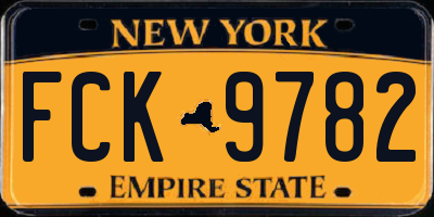 NY license plate FCK9782