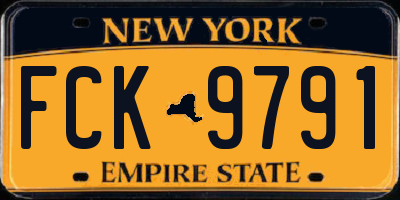 NY license plate FCK9791