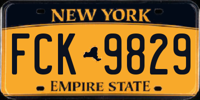 NY license plate FCK9829