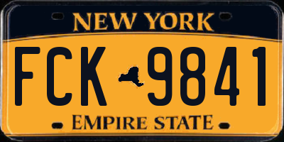 NY license plate FCK9841
