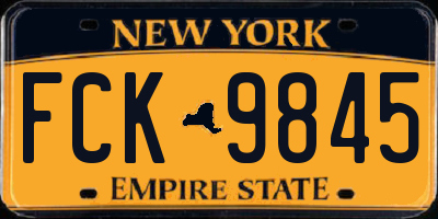 NY license plate FCK9845