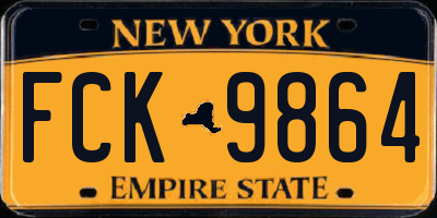 NY license plate FCK9864