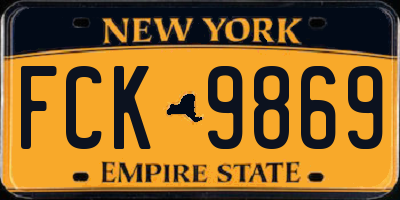 NY license plate FCK9869