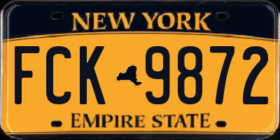 NY license plate FCK9872