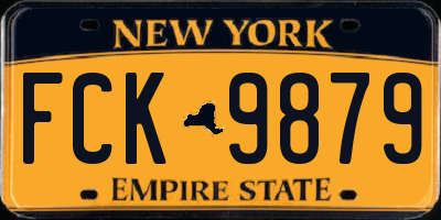 NY license plate FCK9879