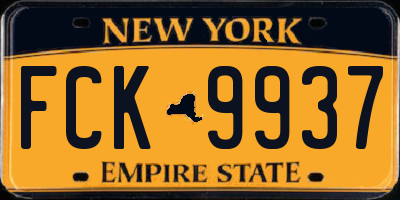 NY license plate FCK9937