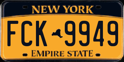 NY license plate FCK9949