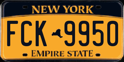 NY license plate FCK9950