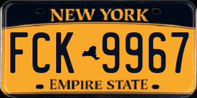 NY license plate FCK9967