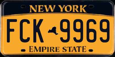 NY license plate FCK9969