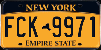 NY license plate FCK9971