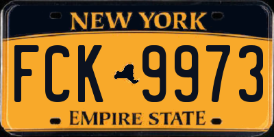 NY license plate FCK9973