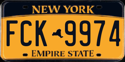 NY license plate FCK9974