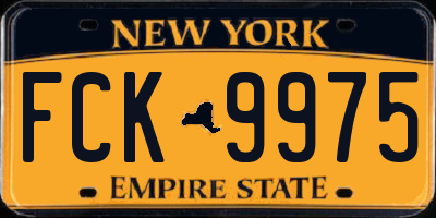 NY license plate FCK9975