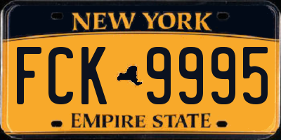 NY license plate FCK9995