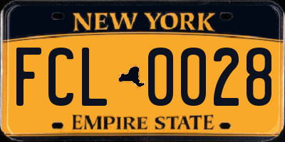 NY license plate FCL0028