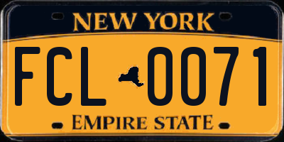 NY license plate FCL0071