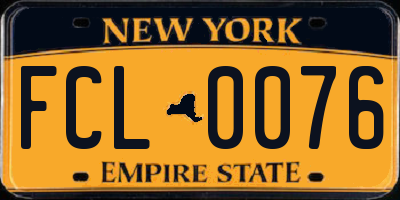 NY license plate FCL0076