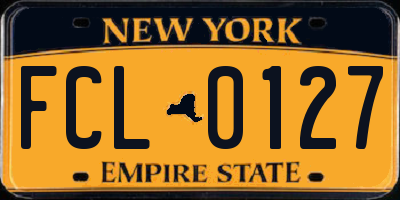 NY license plate FCL0127