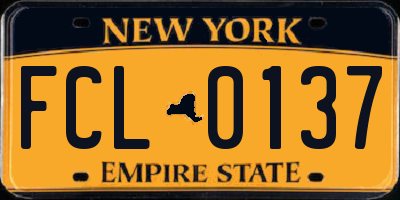 NY license plate FCL0137