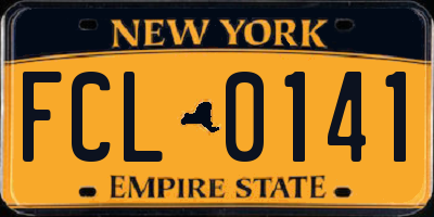NY license plate FCL0141