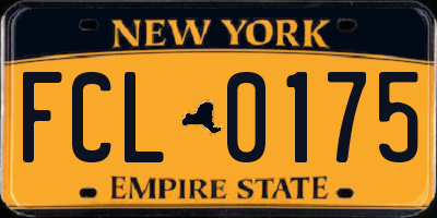 NY license plate FCL0175