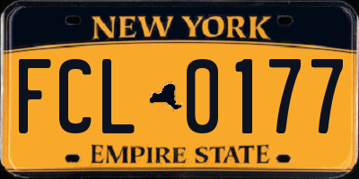 NY license plate FCL0177