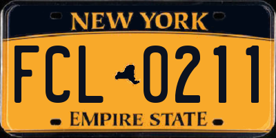 NY license plate FCL0211
