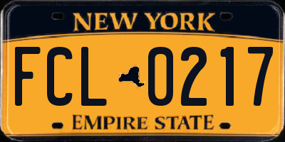 NY license plate FCL0217