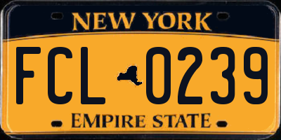 NY license plate FCL0239