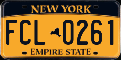 NY license plate FCL0261
