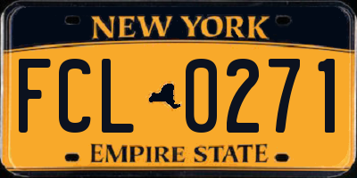 NY license plate FCL0271