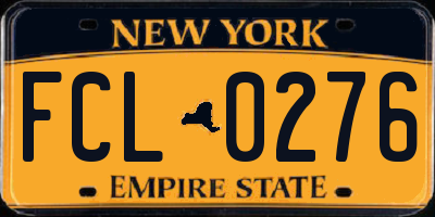 NY license plate FCL0276