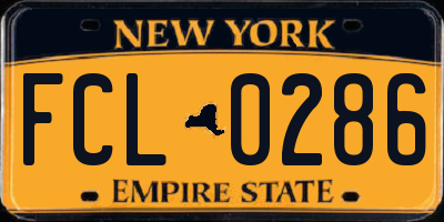 NY license plate FCL0286