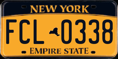NY license plate FCL0338